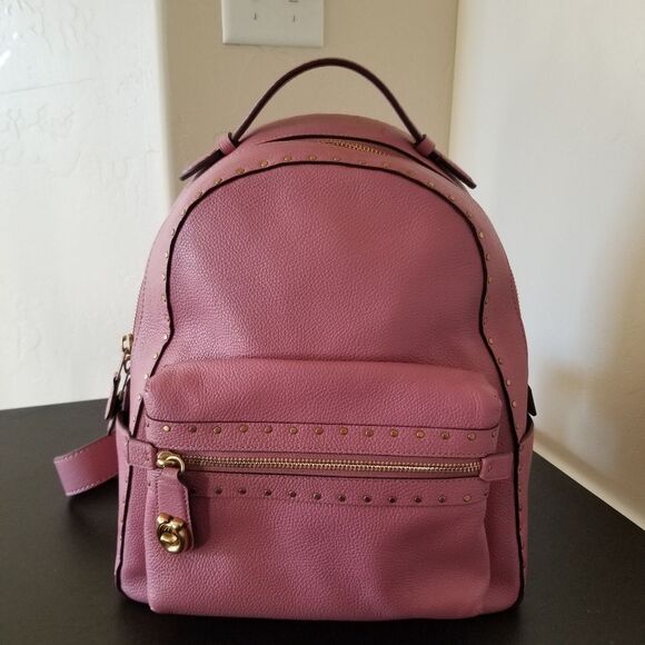 Coach Pink Leather Backpack - Picture 2 of 10